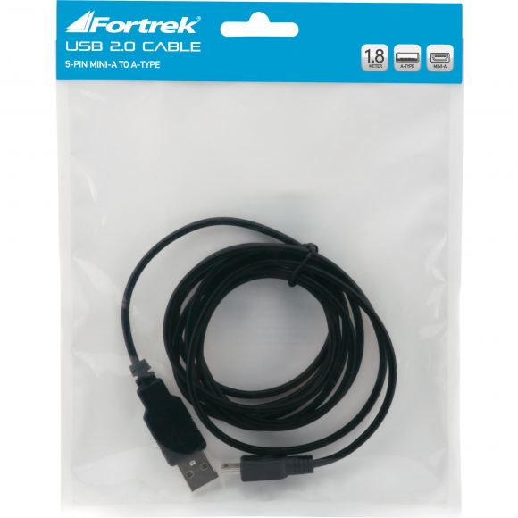 Cabo Mini USB A Macho x USB A Macho 1,8 Metros USM-101 Preto FORTREK